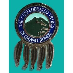 Confederated Tribes of Grande Ronde ,Oregon Native American Tribal Logo Pin